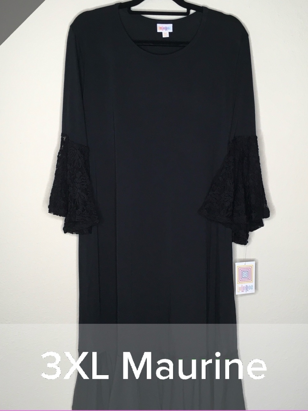 LuLaRoe Maurine Black Dress 3XL
